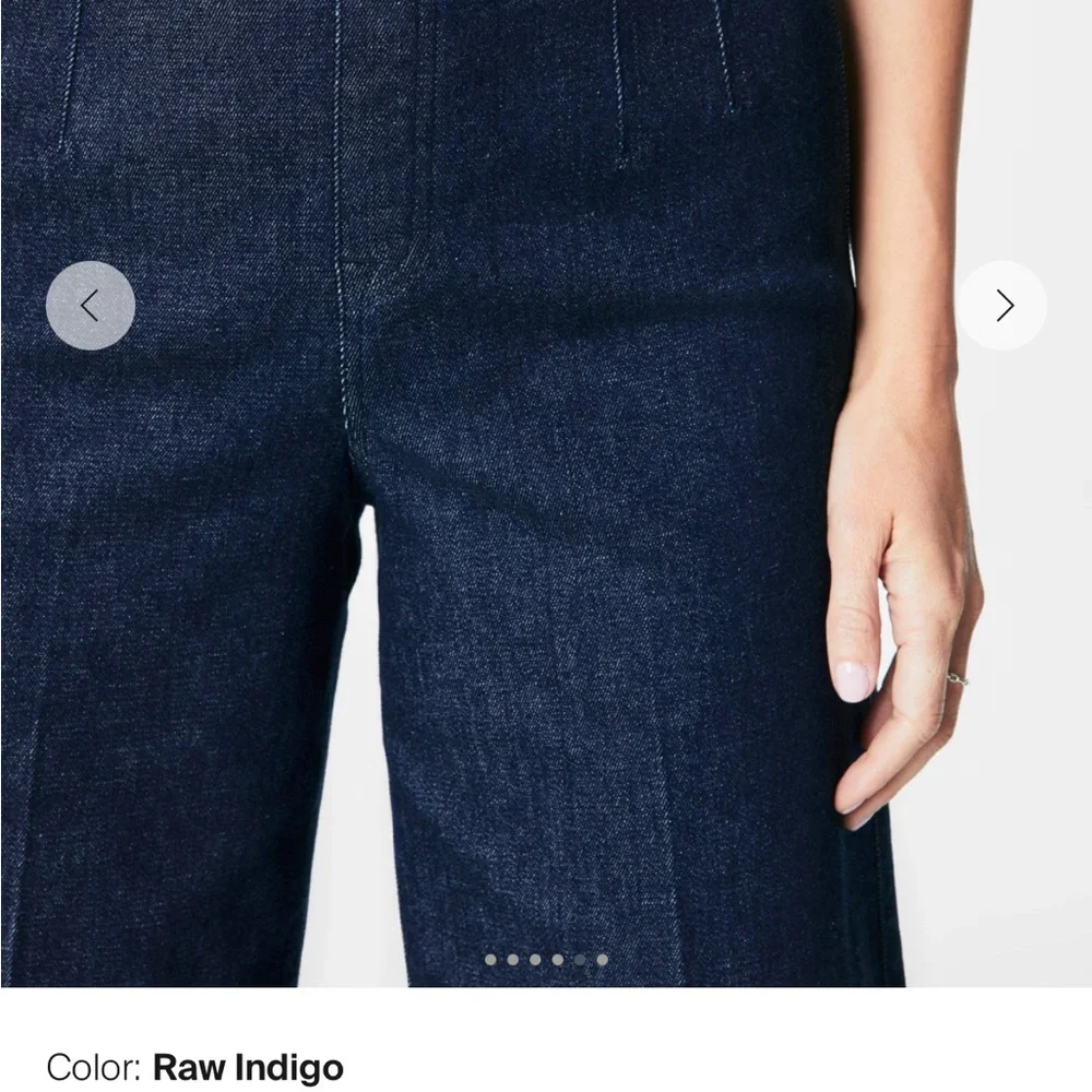 NWT Spanx Zero Waistband Cropped Women's Wide-Legged Jeans in Raw Indigo - 1X - Picture 4 of 6